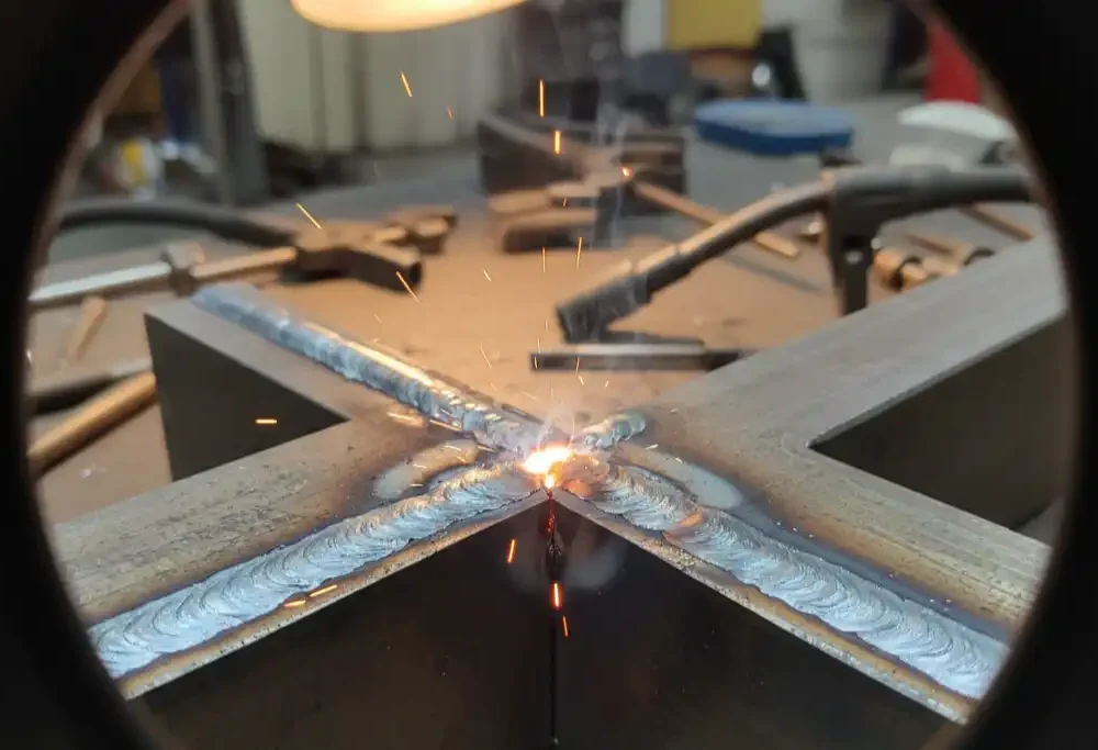 What is the average width of the heat affected zone for steel welding