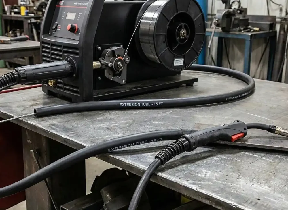 The consequences of lengthening the wire feeding tube for welding wire