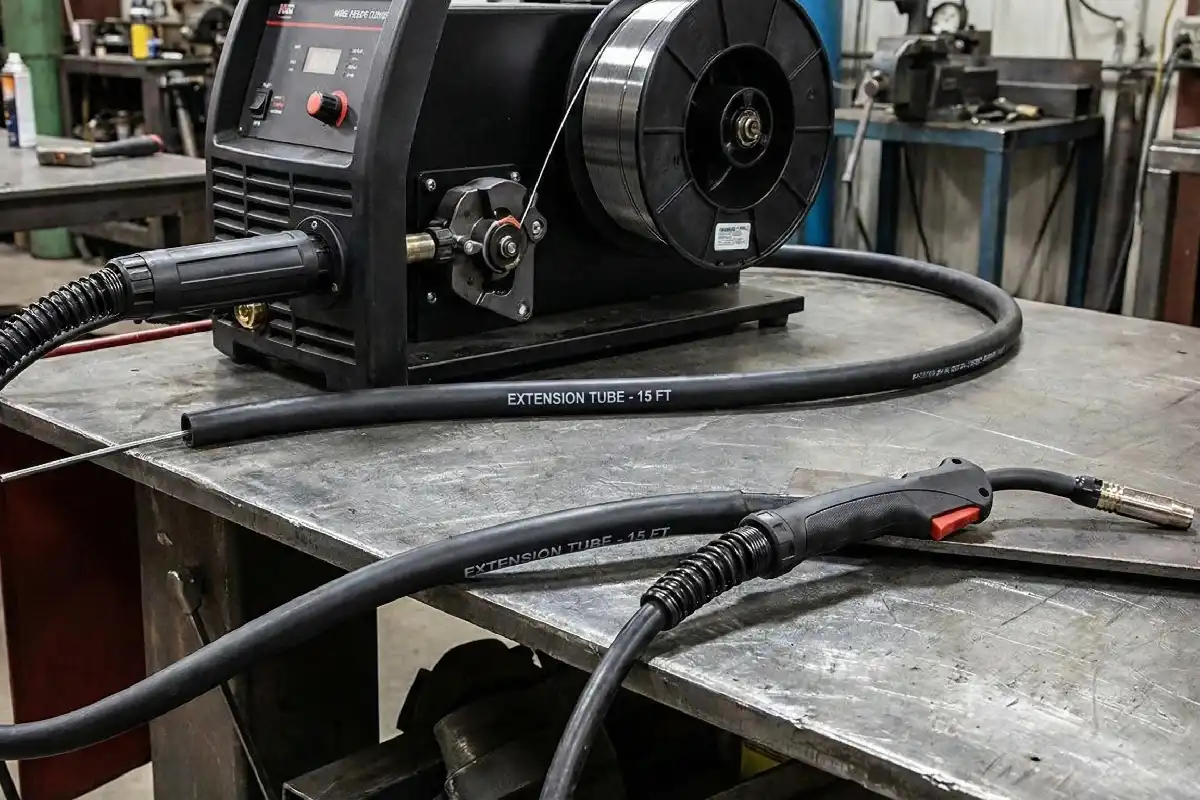 The consequences of lengthening the wire feeding tube for welding wire