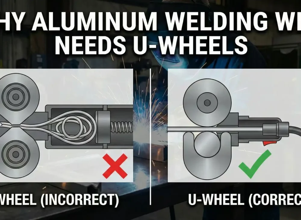 Why do aluminum welding wires have to use U-wheels