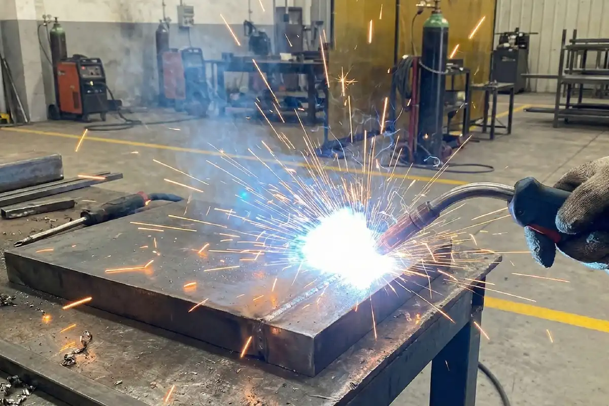 Why does welding aluminum sometimes produce sparks