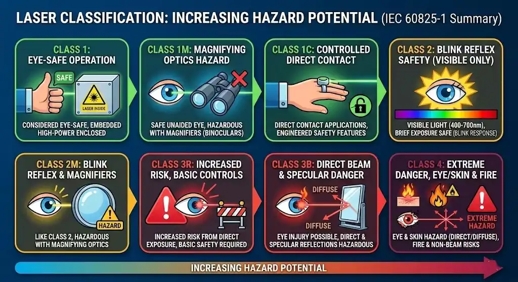 Laser classification at a glance