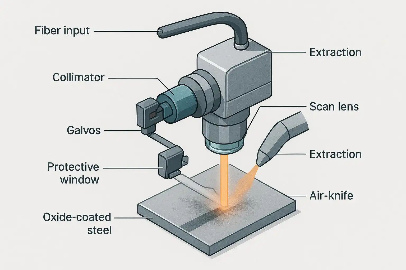 Internal structure diagram of laser cleaning head