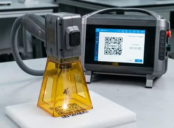Plastic QR Code Marking with 20W Laser Marking Machine